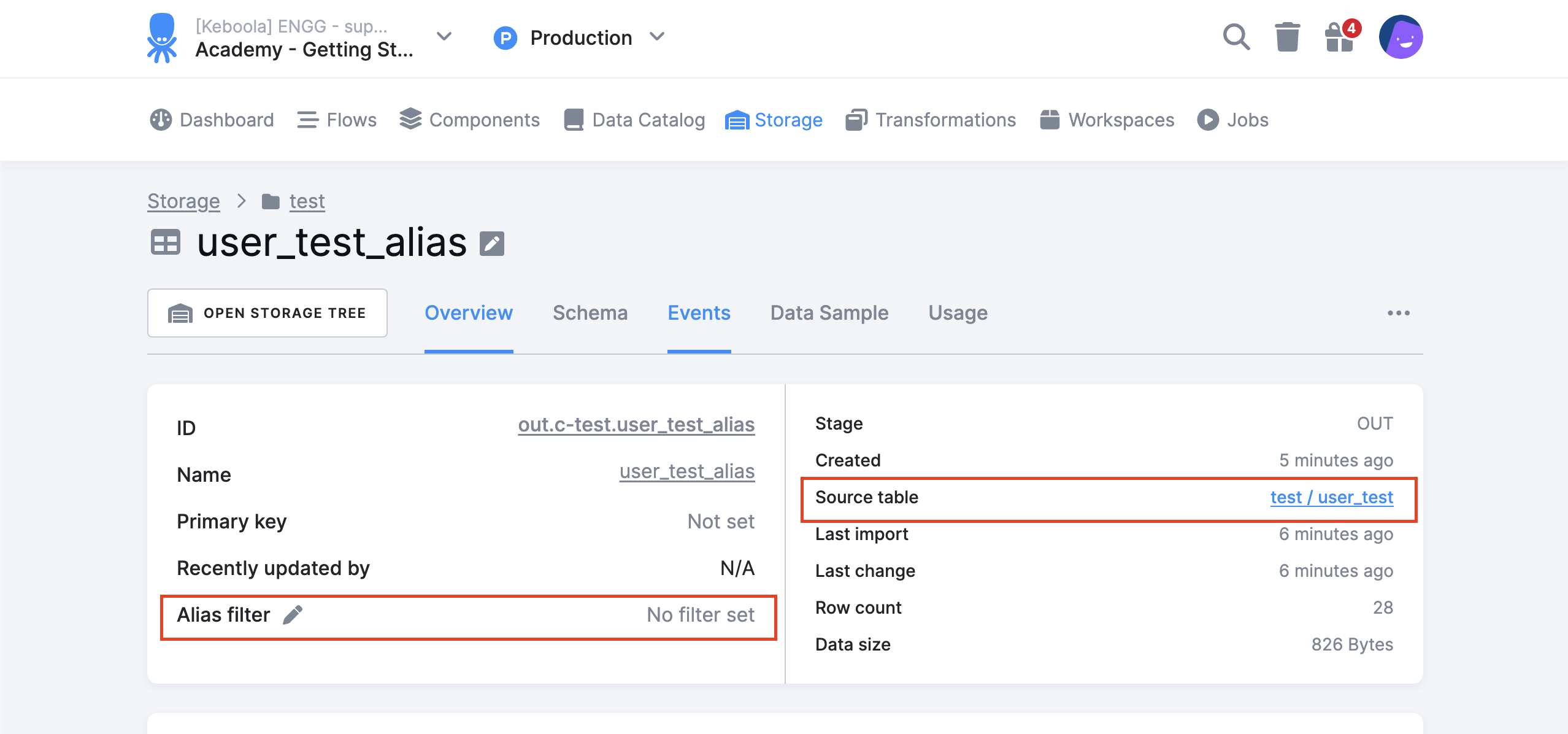 Screenshot - Simple alias result